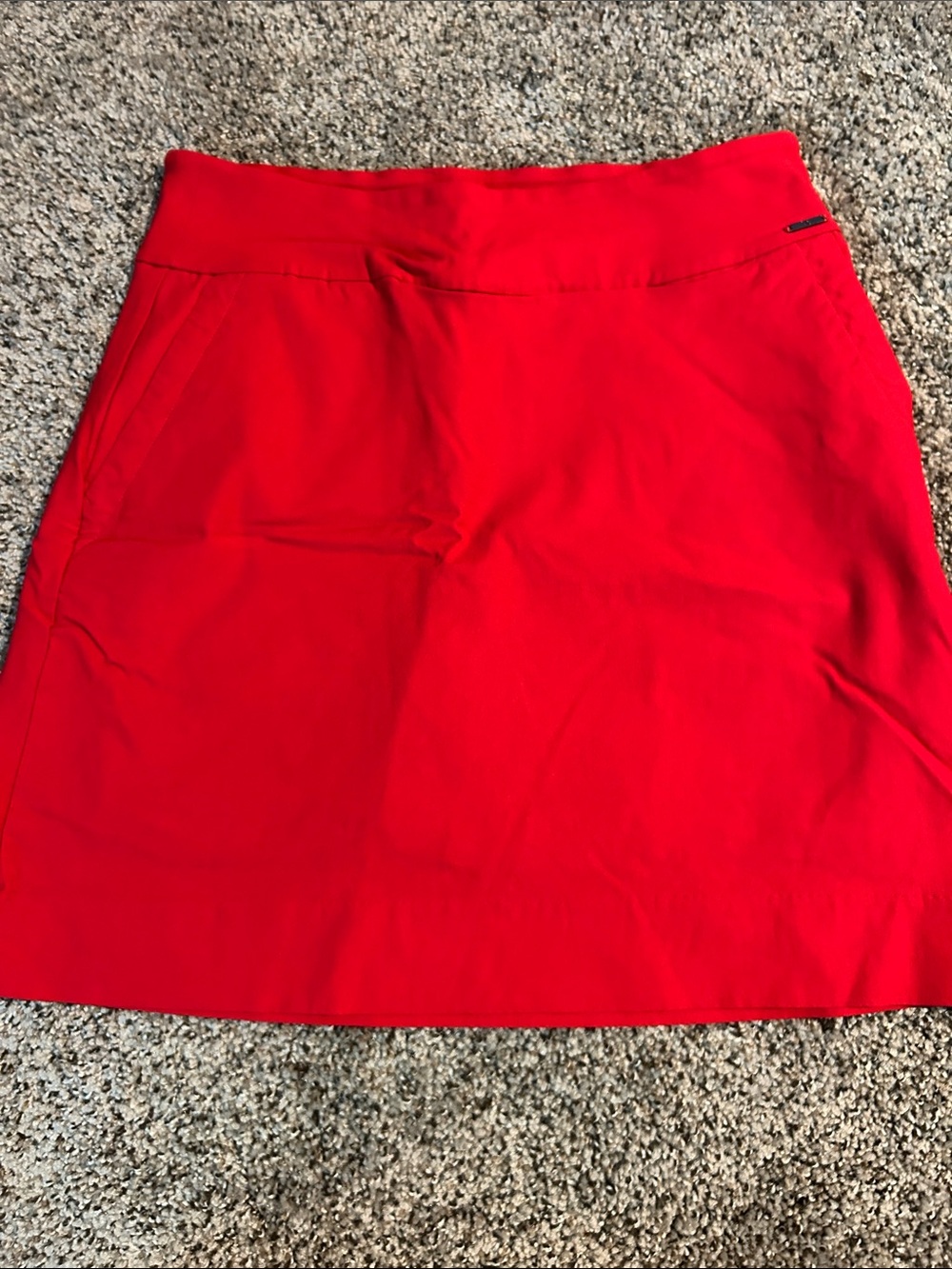 Classic Red Mini Skirt with Clean A-Line Cut